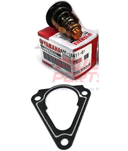 Yamaha Original OEM F150 Outboard Thermostat Part# 67F-12411-01-00 &amp; Gasket Part# 63P-12414-00-00