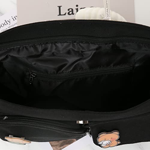 Stylifeo Canvas Crossbody Bag With Kawaii Pins Casual Messenger Bag With Cute Pendant For Girls Women Shoulder Bag  thumb #7