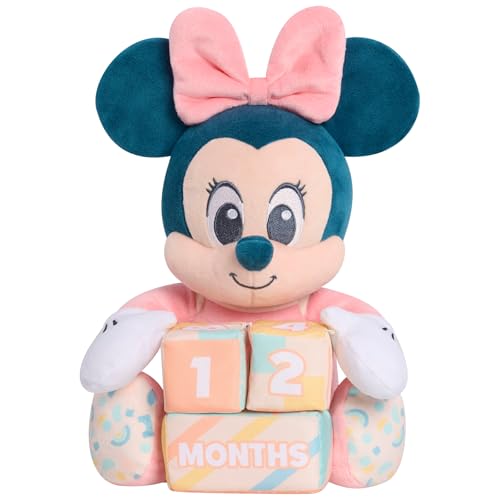 Image of Just Play Disney Baby My First Year Minnie Mouse and Milestone Blocks, 11.75-inch Plush Toy, 4-Pieces, Kids Toys for Ages 0