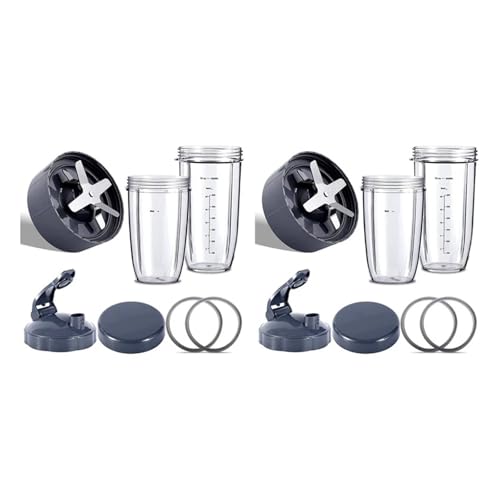 Piezas de repuesto for licuadora T83C-2X, compatibles con Nutribullet, licuadoras 600W/900W/PRO, cuchilla extractora y vasos enormes de 32Oz y vasos enormes de 24Oz