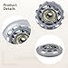 wkao Set of 8 Grey 2.5 Inch Pu Transparent Roller Skate Wheels, M8 Bearings, Perfect for Skating, Inline Skates, Fitness Bikes, and Scooters