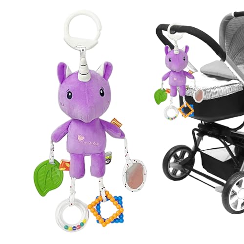 赤ちゃん用カーシートおもちゃ | 動物ガラガラ歯が生えるおもちゃ | つかんで回すモンテッソーリ幼児学習おもちゃぬいぐるみカーシートおもちゃ女の子男の子用 Oric