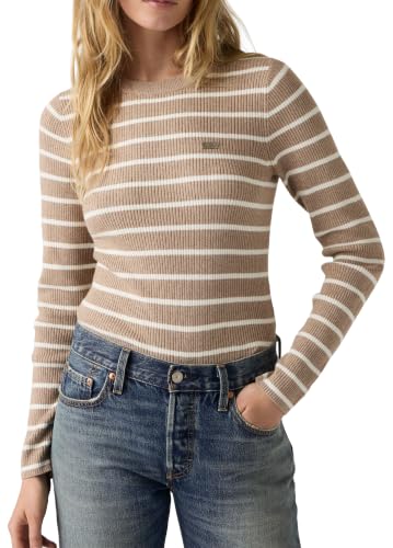 Levi's Rib Crew Sweater Brandy Stripe Mushroom – Ansicht 1