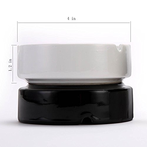 Teagas Glossy Black Ceramic Cigarette Ashtray For Man And Women, Outdoors Indoors Ash Tray, Desktop Smoking Ash Tray For Home Office Decoration #TOP4