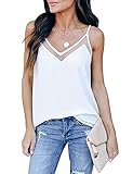 GOORY Women's V Neck Tank Tops Casual Spaghetti Strap Cami Summer Dressy Business Sleeveless Shirts