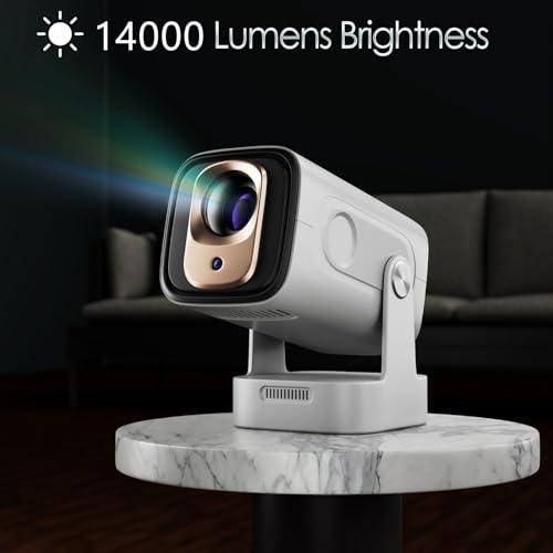 Image of Krisons Razor-005 Smart Projector|1080P Native |4K HD Short Throw|Bluetooth Remote|Upto14000 Lumens|Wi-Fi 6 /BT5.4|Android| Auto Focus /Keystone |Primevideo,Hotstar,Netflix|HDMI, USB,Screen Mirroring