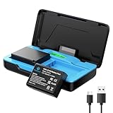POEOSAS LP-E10 Battery for Canon T7, 2-Pack 1600mAh with USB-C 20W Fast Charge Case, Compatible with EOS Rebel T7 T6 T5 T3 T100, Kiss X50 X70, 2000D 1300D 1200D 1100D Camera, Magnetic Snap Cover