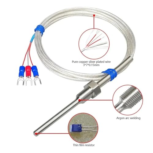Detector PT100 sensor de temperatura industrial roscado 1 pulgada PTFE 4