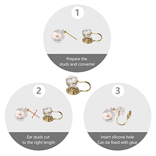 16 PCS Clip on Earrings Converter 5 Types Earring Converters Pierced to Clip with 16 Pieces Comfort Pads Golden Hook for Women Men Non-Pierced Ears4
