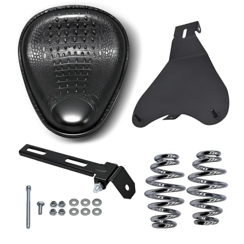 Motorcycle PU leather Solo Seat w/Seat Base Black Replacement for Honda ACE VT 1100 750 Suzuki Sportster Bobber Chopper