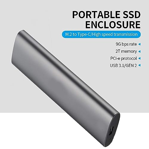 Image of Tobo USB C to M.2 NVMe SSD Tool-Free Enclosure Reader, USB 3.1 /3.2 Gen 2(10Gbps) to NVMe PCI-E M-Key Solid State Drive External Adapter Support UASP Trim (Fits only NVMe SSDs 2242 /2260 /2280) (M.2-To-NVMe-EZCAST) TD-405HS