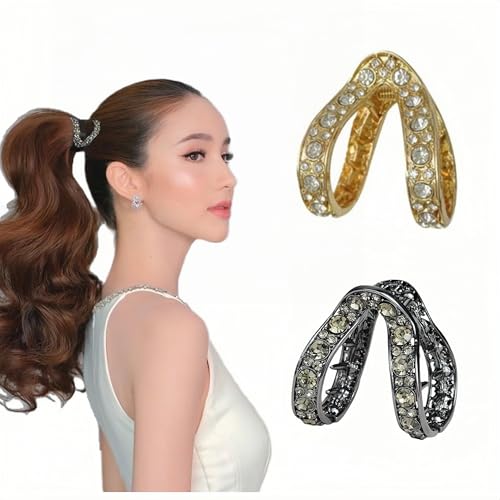 2 pinces cheveux strass petites anti-affaissement femme