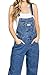 Lana Roux 90s Retro Dungaree Utility Denim Twill Jumpsuit Overalls (Medium Denim, Small)