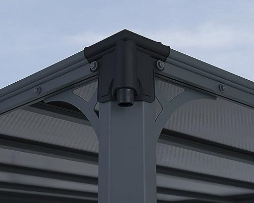 Palram - Canopia Milano 10x10 Gazebo: Outdoor Patio Canopy with Gray Aluminum Metal Frame, and Bronze Polycarbonate Roof Panels, UV Protection, Year-Round Use, Easy DIY Flat Gazebo Kits - Image 6