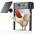 Automatic Chicken Coop Door, Solar Powered Roll-Up Chicken Door with Light Sensor, Timer & Manual Mode, 2500mAh Battery, USB-C Backup, Aluminum Frame, Anti-Pinch, for Chicken Coop Size:13.2''x8.9''