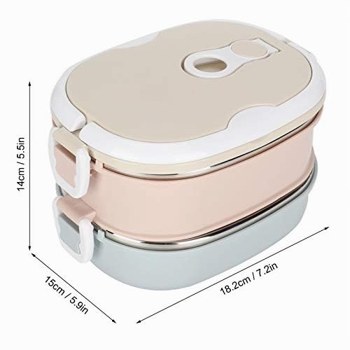 Boxen, Wärmeisolierte Mittagessenbehälter für Warme Speisen, Edelstahl-isolierte Thermische Lebensmittelbehälter, Zubehör für Tragbare Mittagessen-Boxen (Doppelschicht)