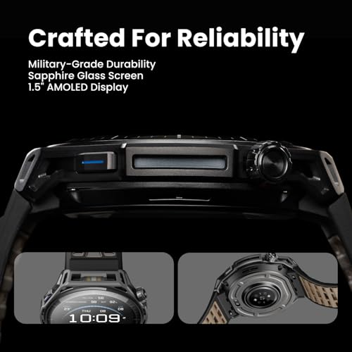 Image of Amazfit Balance 3 GPS Smartwatch, 48mm 1.5 inch AMOLED Sapphire Glass, Titanium Case, 21-Day Battery, Flashlight, 64GB, Offline Maps, 10 ATM, 180+ Sports & HYROX Fitness Tracker for Android & iPhone