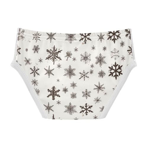 KLL Snowflake Black and White Background Baby Boys Pure Cotton Underwear Briefs Cute Undies2