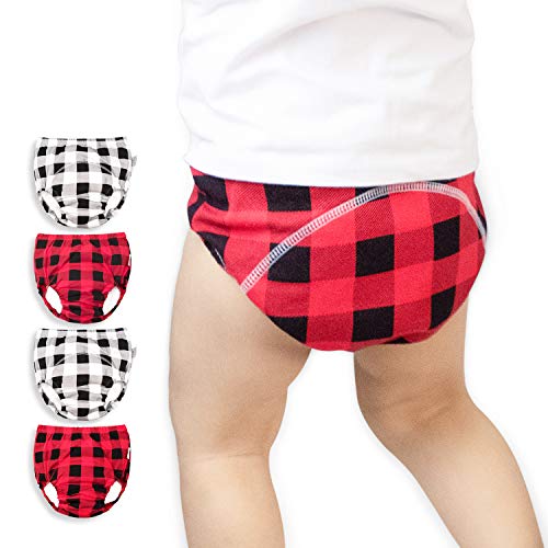 Max Shape Toddler Training Underwear for Girls 12M,2T,3T,4T,Baby Girls Potty Training Pants Cotton 4 Pack (Buffalo Check Plaid, 4T)