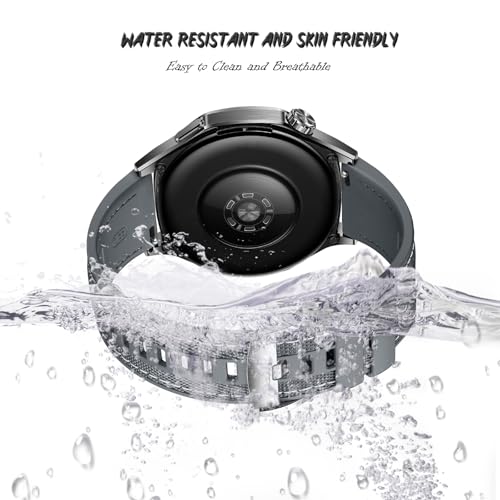 Niboow Armband van 22 mm voor Huawei Watch GT6/GT 6 Pro/GT5/GT 5 Pro/GT4/GT3/GT2 Pro/GT2/Watch5/Watch4/Watch3 Pro (46 mm), voor mannen en vrouwen, siliconen, voor Huawei Watch 4 Pro 48 mm, Grijs, 22