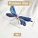 GORGECRAFT Blue Tourmaline Dragonfly Statue Electroplated Silver Dragonfly Decor Collection Natural Gemstone Home Desk Ornament Outdoor Art Decoration for Living Room Garden Spiritual Gifts 3 x 1.6in