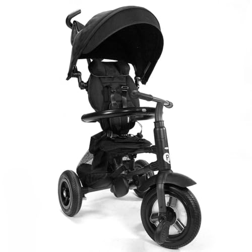 Image of Rito Plus Folding Stroller & Toddler Bike with 3 Point Harness Belt, Black