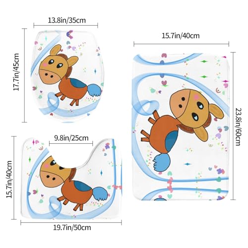 Tapis de salle de bain imprimés Listening Mule x3