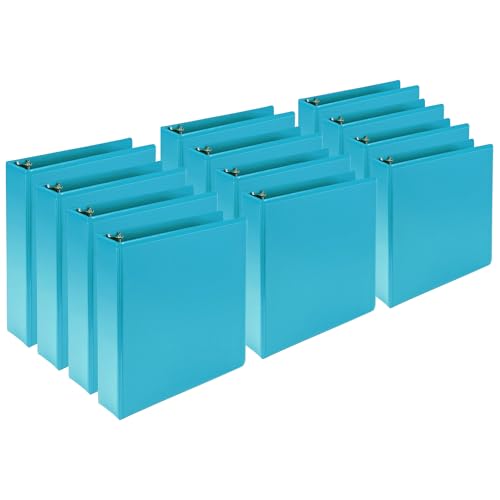 Image of Samsill Plant-Based 2 Inch Durable Round Ring, View Binder, Eco-Friendly, USDA Certified Biobased, 12-Pack, Turquoise
