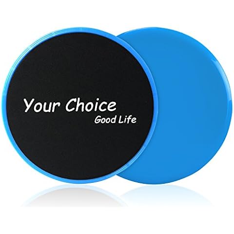 Your Choice Gliding Discs Sliders Fitness Core for Total Body Compact for Travel or Home Ab Workout, Color Blue Set of 2 Cover
