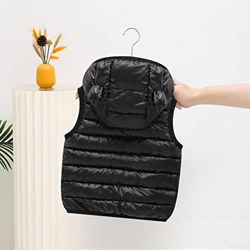 Baby Girls&Boys Winter High Neck Vest Warm Outerwear With Pockets Winter Hooded Vest Reversible Waistcoat Black #TOP1