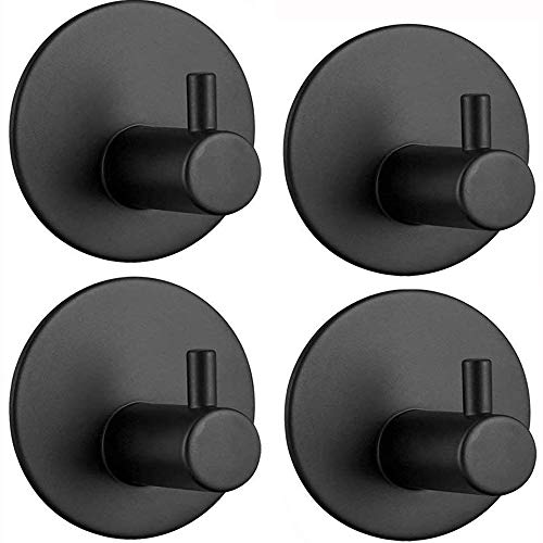 Preisvergleich Produktbild Homovater 4 STK.3M Selbstklebend Handtuchhaken, 304 Edelstahl Bademantelhaken Haken Wandhaken Handtuchhalter Kleiderhaken Zum Bad und Küche Ohne Bohren
