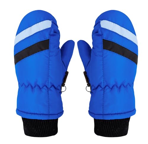 Kids Winter Snow Mittens for Boys-Girls Windproof Cold Weather Ski Mittens with Thick Plush for 2-5Years