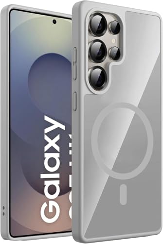 Image of DIZORO Samsung S25 Ultra Case,Compatible with Mag Safe Non Yellow Military-Grade Drop Protection & Hard PC Back Cover Slim Transparent Anti-Scratch Shockproof Phone Case (Titanium.)