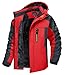 Produktbild MAGCOMSEN Winterjacke Herren Winddicht Outdoorjacke Warme Skijacke Atmungsaktiv Softshell Herrenjacke Fleece Gefüttert Jacke Regenmantel mit Abnehmbarer Kapuze Rot L