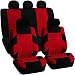 FH Group FB071RED115 Car Seat Cover (Travel Master Airbag and Split Bench Compatible Red)