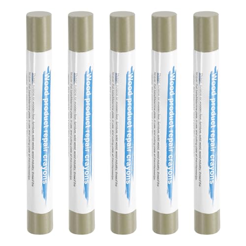 QUARKZMAN 5pcs Bâtons De Remplissage Pour Bois Crayons De Cire Pour Réparation De Meubles Pour Rayures Et Trous Sur Bois, Couleur Kaki
