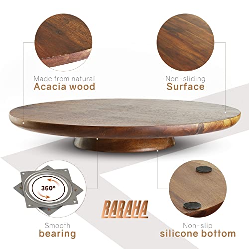 Rabaha 13" Acacia Wood Cake Stand Rotating – Rustic Cake Stand Turntable – Wooden Revolving Spinner Cake Decorating Supplies - Use At Parties, Weddings, Restaurants (Acacia Wood) #TOP1