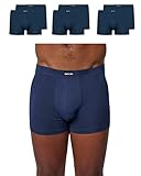 Snocks Boxershorts Herren aus Bio Baumwolle Blau Gr. L 6er Pack Unterhosen Männer Blau Größe Large Retro L Unterhosen Herren Unterwäsche Herren Slip Retro