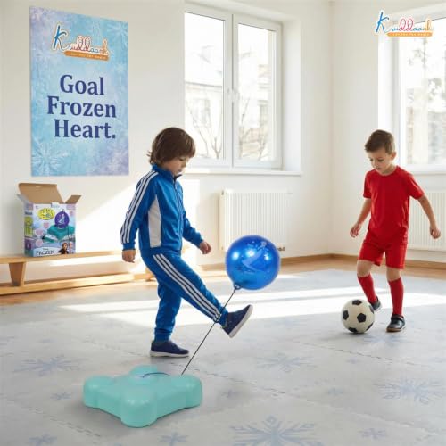 Image of Disney Frozen Reflex Soccer Ball Training Kit for Kids - Indoor & Outdoor Solo Football Trainer with Recoil Action - Portable & Compact Soccer Practice Set|Gift for Boys & Girls Ages 3+