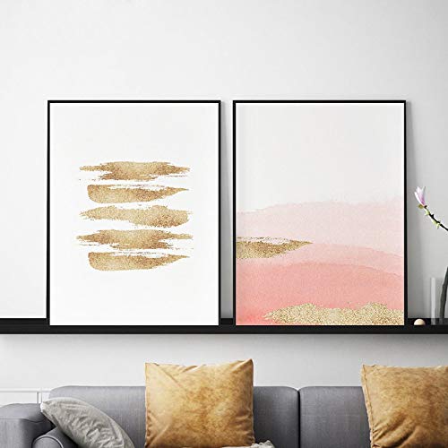 Art mural nordique aquarelle abstraite 50x70cm lot de 2 toiles salon