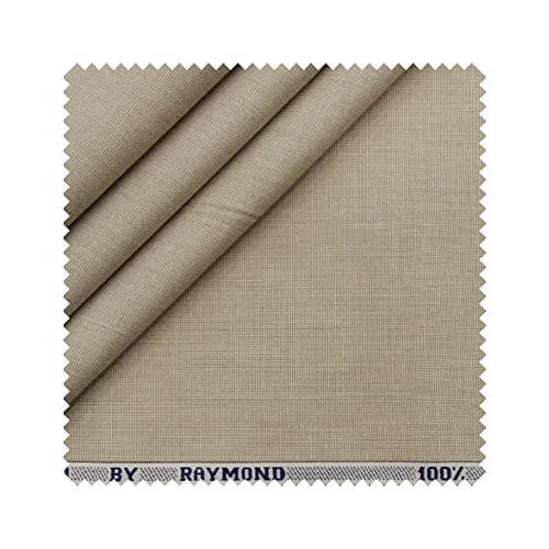 Image of Raymond 100% Cotton Fabric (All Weather Fabric, Unstitched Premium Fabric, Solid, Less Wrinkles) (Beige, 1.7 Meters for Shirt)