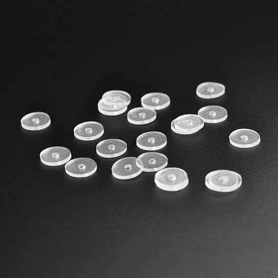 Image of Soft Silicone Rubber Earring Back Stoppers for Gold, Diamond, Silver & Heavy Earrings | Flat Clear Push Buttons for Big Holes | Earring Findings & Stud Support for Women & Girls