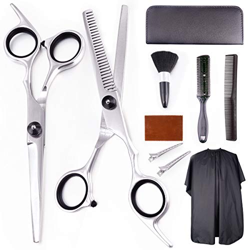 EZIGO Professional Hair Cutting Scissors Set 10 PCS Hair Cutting Scissors Thinning Shears
