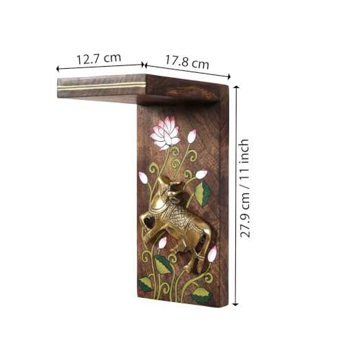 Image of AAKRITI ART CREATIONS Handcrafted Mango Wood Wall Sculpture for Home Decor | Brown Wooden Wall Hanging Decoration Item | Living Room Decor | Indian Handicraft Art | Housewarming Gift