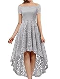 Dressystar Women's Lace Cocktail Dress Hi-Lo Off Shoulder Bridesmaid Swing Formal Party Dress 0042...