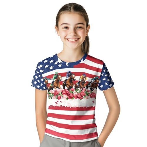 Image of Kids Graphic T-Shirt Boys Girls Novelty Tees Top Short Sleeve Shirts Summer Blouses 3-16