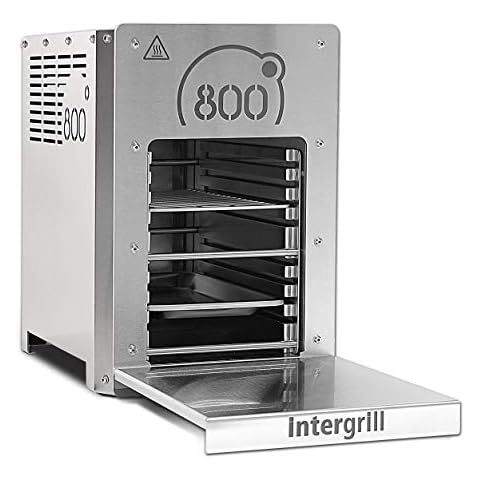 intergrill 800° Elektrogrill Steakgrill Indoor Quarzbrenner Hochleistungsgrill Profi Qualität 20kg Oberhitzegrill Tischgrill Edelstahl inkl. Grillrost Gastroschale Cover