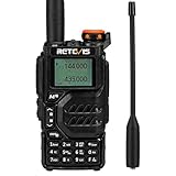 Retevis RA79 Talkie Walkie Longue Portée, Radio Amateur Double Bande avec Synchronisation des Canaux, Réception Air Band, Radio Portable Batterie 1400 mAh, Talkie Walkie Longue Portée, Chasse (1 Pcs)