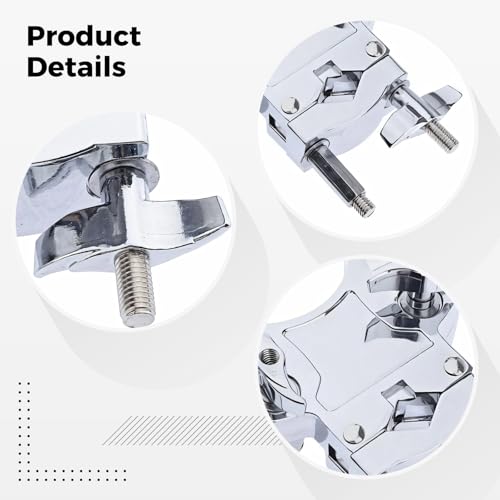 Soporte para tambor Tom doble, abrazadera de aleación de aluminio, electrochapado resistente al óxido, soporte para rack de batería, reemplazo ideal para set de batería miniatura 2