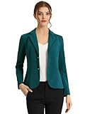 Allegra K Women's Work Office Blazers Stretch Lapel Collar Long Sleeve Jacket Suit Blazer X-Large Peacock Blue